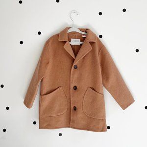 Zara wool blend jacket, fawn/brown, 4/5T, new
